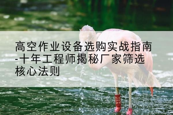 浦北剪叉式升降机厂家-高空作业设备选购实战指南-十年工程师揭秘厂家筛选核心法则